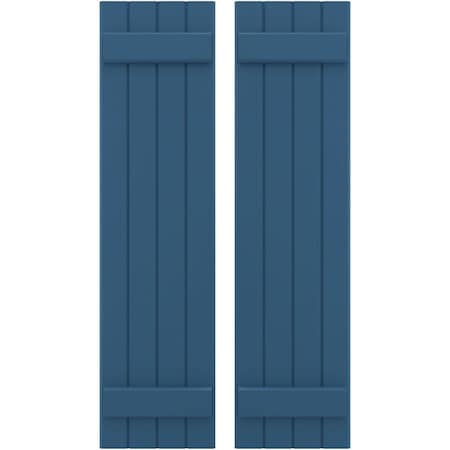 Americraft 4-Board (2 Batten) Exterior Real Wood Joined Board-n-Batten Shutters, ARW101BB414X83HBH